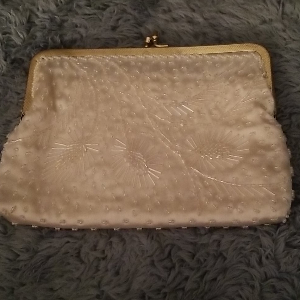 1950s vintage glam clutch beaded purse